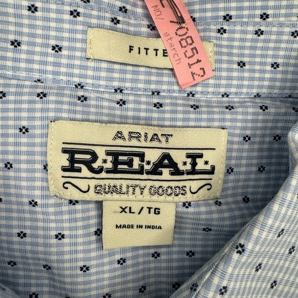 Ariat Men's Major Stretch White Modern Fit Button Down Shirt Size XL. - Picture 8 of 8